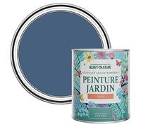Rust-Oleum Peinture Bleue Résistante à l'humidité pour Jardins, Finition Satinée - Encre Bleu 750ml
