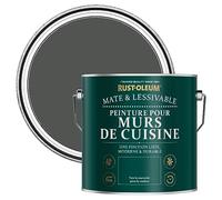 Rust-Oleum Peinture Grise Lessivable pour Murs de Cuisine, Finition Mate - Graphite 2.5L