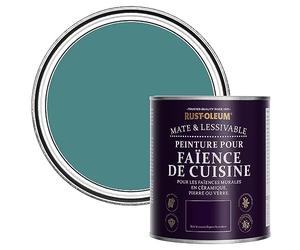 Rust-Oleum Peinture Verte Résistante à l'eau pour Faïence de Cuisine, Finition Mate - Plume de Paon 750ml