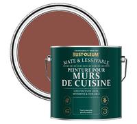 Rust-Oleum Rouge Peinture Lessivable pour Murs de Cuisine, Finition Mate - Rouge Brique 2.5L