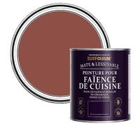 Rust-Oleum Rouge Peinture Résistante à l'eau pour Faïence de Cuisine, Finition Mate - Rouge Brique 750ml