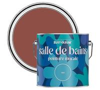 Rust-Oleum Rouge Peinture Résistante à l'eau pour Murs de Salle de Bains, Finition Mate - Rouge Brique 2.5L