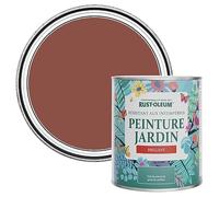 Rust-Oleum Rouge Peinture Résistante à l'humidité pour Jardins, Finition Brillante - Rouge Brique 750ml