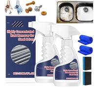 Rust Remover for Metal, Highly Concentrated Steel Rust Remover Spray, Powerful Fast-Acting Rust Removal for Tools, Automotive Parts, Hardware, 120ml (2pcs)