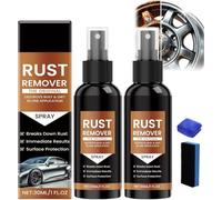 Rust Remover Spray, Rust Remover for Metal, Car Scratch Remover, Iron Stain Cleaner for Multiple Surfaces, Heavy Duty Rust Dissolver for Metal, Tools, Cars & Chains (2)