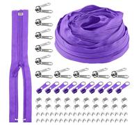 Rustark 1 rouleau de ruban de fermeture éclair en nylon #5 violet foncé - 9,1 m - Assortiment de fermetures éclair pour couture et bricolage