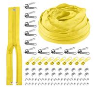 Rustark 1 rouleau de ruban de fermeture éclair en nylon jaune #5 de 9,1 m - Assortiment de fermetures éclair pour couture et loisirs créatifs