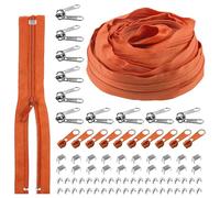 Rustark 1 rouleau de ruban de fermeture éclair en nylon orange #5 de 9,1 m, kit de fermeture éclair pour couture, bricolage, sac de loisirs créatifs