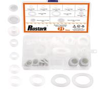 Rustark 71 pièces de joints de rondelles en silicone pour plomberie, kit d'assortiment de rondelles à anneau ou plat, rondelles de tête de douche pour tuyau d'arrosage, réparation et remplacement de