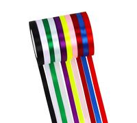 Rustark Assortiment de 10 rouleaux de ruban de satin double face pour emballage cadeau, fabrication de nœuds, loisirs créatifs (1 cm x 22,5 m)