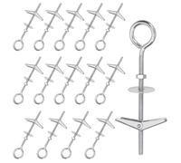 Rustark Assortiment de 15 boulons à œil M4 en forme de O - Kit d'ancrages à bascule - Boulons à ressort à bascule - Boulons à œillet robustes - Ancrages papillon à bascule pour plantes suspendues