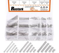 Rustark Assortiment de 240 petits ressorts de compression en acier inoxydable - 15 tailles différentes : 4 mm, 5 mm, 6 mm OD, 10 mm, 20 mm, 30 mm, 40 mm, 50 mm L