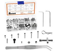 Rustark Assortiment de 294 vis M1.4 en acier inoxydable 304 RC Kit d'outils de réparation RC Kit de réparation Boîte à outils de réparation Fixations pour voitures Axial SCX24 RC 1/24 RC Crawler