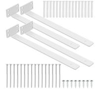 Rustark Assortiment de 44 supports d'étagère en T blancs de 30,5 cm - Supports d'étagère flottants en métal en forme de T - Support industriel pour étagères en bois