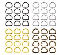 Rustark Assortiment de sangles en métal solide 4 couleurs multi-usages porte-clés anneau D sac à main boucles D, multicolore, 13mm