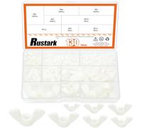 Rustark Assortiment d'écrous papillon hexagonaux en forme de dôme pour machine industrielle (nylon-blanc, 7 tailles)