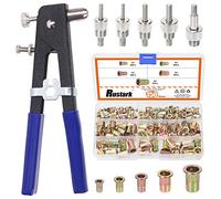 Rustark Kit de 151 outils pour écrous à rivets avec 5 tailles métriques, mandrins à riveter et écrous filetés - M3 M4 M5 M6 M8