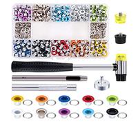 Rustark Kit de 500 œillets en métal avec 4 outils d'installation dans une boîte de rangement pour vêtements, chaussures, sacs, papier, cuir, projets de bricolage (10 couleurs)