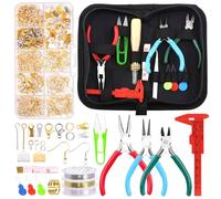 Rustark Kit de fabrication de bijoux 951 pièces avec pince à bijoux, fils de bijoux, anneaux ouverts, outils de fabrication de bijoux et accessoires avec sac de rangement pour la fabrication de bijoux