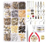 Rustark Kit de fabrication de bijoux avec 1616 pièces, pinces, fils, perles, apprêts et outils pour la fabrication et la réparation de bijoux, adultes, unisexe, non pliable