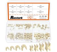 Rustark Kit de réparation de fermeture éclair - Butées supérieures et butées inférieures - Embout de fermeture éclair - Glissière de rechange pour sacs, manteaux, vestes (or clair)