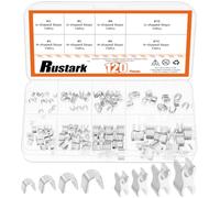 Rustark Kit de réparation de fermeture éclair - Butées supérieures et butées inférieures - Embout de fermeture éclair - Glissière de rechange pour sacs, manteaux, vestes - Argenté