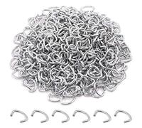 Rustark Lot de 1 000 anneaux galvanisés de 1,27 cm, anneaux de porc professionnels pour meubles, clôtures, ensachages, balustrades, caissons de saucisses, sacs à viande, cordons de choc