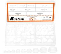 Rustark Lot de 120 bouchons en caoutchouc blanc de 9 tailles - Assortiment de bouchons ronds en silicone - Fermeture à pression - Étanche - Pour meubles de cuisine