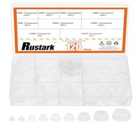 Rustark Lot de 120 bouchons en caoutchouc transparent de 9 tailles - Assortiment de bouchons ronds en silicone - Fermeture à pression - Étanche - Pour meubles de cuisine