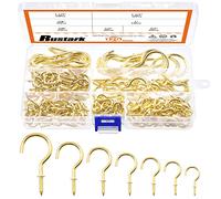 Rustark Lot de 125 crochets de plafond à visser pour suspendre des tasses à thé, des tasses, des plantes, des outils - 7 tailles - Doré