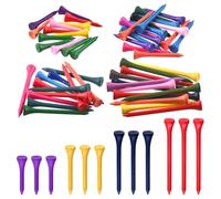 Rustark Lot de 180 tees de golf - 4 tailles - En bambou durable - Moins de frottements - Réduisent les frottements - Pour le golf, l'entraînement, les golfeurs professionnels (multicolore)