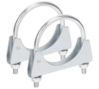 Rustark Lot de 2 colliers de serrage ronds en forme de U - En acier inoxydable - 70 mm - Pour tuyau d'échappement - Collier de serrage spécial pour tuyau d'échappement