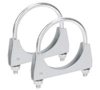 Rustark Lot de 2 colliers de serrage ronds en forme de U en acier inoxydable - 76 mm - Pour tuyau d'échappement - Collier de serrage spécial pour tuyau d'échappement