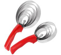 Rustark Lot de 2 peignes réversibles en acier inoxydable pour cheval, 4 anneaux et 6 anneaux avec poignée douce au toucher, pour vache, mouton, chien, chèvre, cheval