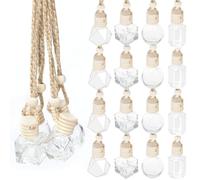 Rustark Lot de 20 diffuseurs de parfum à suspendre de 8 ml avec ficelle de suspension - Diffuseur d'huiles essentielles en verre - Pour décoration de voiture - Pour femme