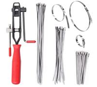 Rustark Lot de 37 pinces de serrage réglables de 10,2 cm, 20,3 cm, 35,6 cm avec joint CV en acier inoxydable 304 CV, bande de coffre, assortiment de colliers de serrage d'essieu pour voiture, VTT