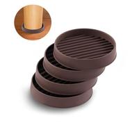 Rustark Lot de 4 patins de roulettes ronds en caoutchouc antidérapant pour meubles, dessous de verre, patins carrés de protection de planchers, capuchons de pieds de meubles carrés antidérapants pour