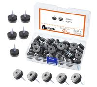 Rustark Lot de 40 patins de protection ronds en feutre avec vis assorties, antidérapants pour meubles en bois, planches à découper, armoires, chaises, 20 mm