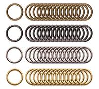 Rustark Lot de 60 anneaux toriques en métal multi-usages assortis de 25 mm, 4 couleurs, pour quincaillerie, sacs, accessoires de bricolage (argent, or, noir, bronze)