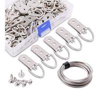 Rustark Lot de 60 cintres à double trou avec vis et fil de suspension pour décoration d'intérieur