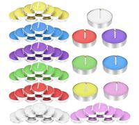 Rustark Lot de 70 mini bougies chauffe-plat colorées sans parfum - Longue durée - Sans gouttes - Paraffine - Bougies à thé pour cire - Sceau de cire - Sceau de lettre - Pour fête, anniversaire