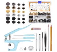 Rustark Lot de 90 boutons-pression en cuir de 12,5 mm 6 couleurs avec pince à pression et outils de réglage, kit de boutons pression en métal pour cuir, vêtements, vestes, jeans, loisirs créatifs