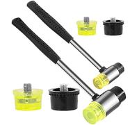 Rustark Maillet à double tête en plastique et caoutchouc Marteau en caoutchouc double face avec tête de rechange pour bijoux, artisanat du cuir, installation en bois