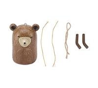 Rustic Animal Wind Chimes, Hand Made Garden Decor, Vintage Farmhouse Windbell with 5 Accessories, Animal Shape for Gardens Backyards Trees Yards, Outdoor Decoration (C Raccoon)