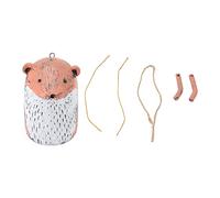 Rustic Animal Wind Chimes, Hand Made Garden Decor, Vintage Farmhouse Windbell with 5 Accessories, Animal Shape for Gardens Backyards Trees Yards, Outdoor Decoration (B Groundhog)