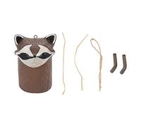Rustic Animal Wind Chimes, Hand Made Garden Decor, Vintage Farmhouse Windbell with 5 Accessories, Animal Shape for Gardens Backyards Trees Yards, Outdoor Decoration (D Red Panda)
