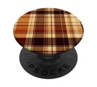 Rustic Brown Plaid Pattern Accessories Fall Collection PopSockets PopGrip Adhésif