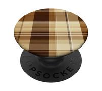 Rustic Brown Plaid Pattern Accessories Fall Collection PopSockets PopGrip Adhésif