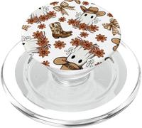 Rustic Charm | Playful Cowboy Ghosts & Sunflower Boots PopSockets PopGrip pour MagSafe