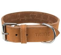 Rustic Collier En Cuir Cire Et Vielli Heartbeat Taille L D47-55cm H40mm Brun Trixie
